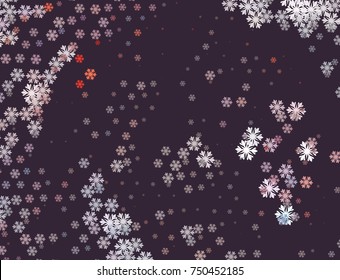 Abstract winter background with snowflakes. Design element for brochure, advertisements, flyer, greetings cards, web and other graphic designer works. Vector clip art.
