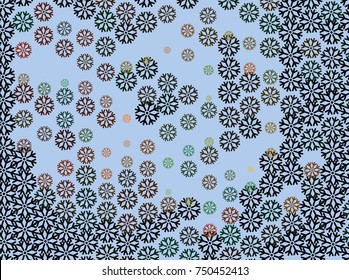 Abstract winter background with snowflakes. Design element for brochure, advertisements, flyer, greetings cards, web and other graphic designer works. Vector clip art.