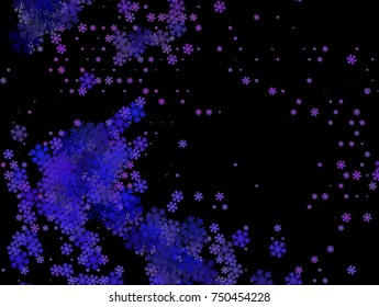 Abstract winter background with snowflakes. Design element for brochure, advertisements, flyer, greetings cards, web and other graphic designer works. Vector clip art.