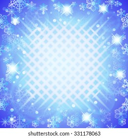 Abstract Winter Background with snowflakes. Marry Christmas and Happy New Year. Vector illustration.