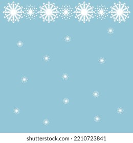 Abstract winter Background with Snowflakes on blue background. Christmas and New Year.