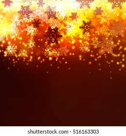 Abstract winter background. Snowflakes on a dark background