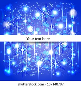 abstract winter background with snowflakes and other design elements