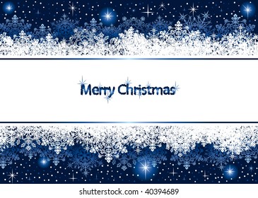 Abstract winter background, with snowflakes and stars, illustration