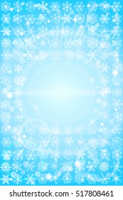 Abstract winter background with snowflakes. Vector illustration.