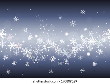 Abstract  winter background with stars snd snowflakes.