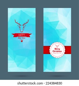 Abstract Winter Background with triangle and polygon mesh. 