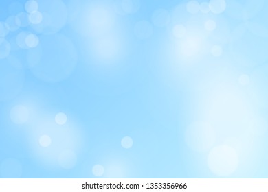 Abstract Winter Background with Variable Snowflakes and Blue Background Color