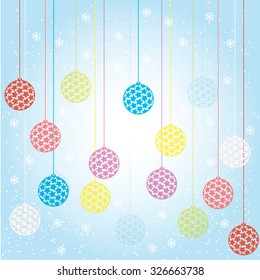 Abstract winter background. Vector illustration with circular cutout space for text.