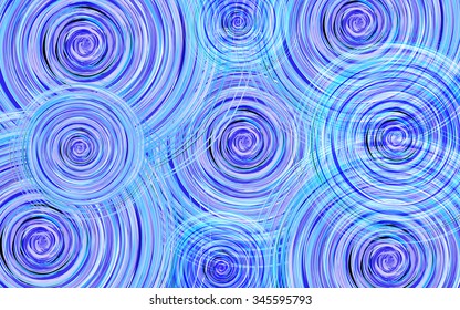 Abstrakter Winterhintergrund mit Wirbelkreisen in blauen und violetten Tönen