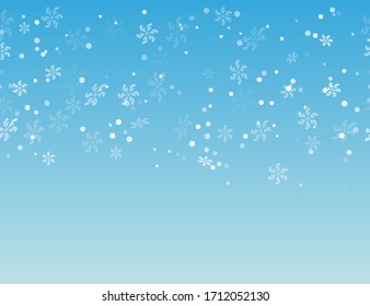 fondo invernal abstracto con copos de nieve blancos en azul