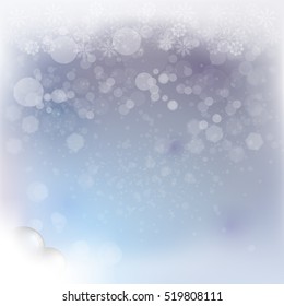 Abstract Winter background.Christmas abstract bokeh. Vector illustration