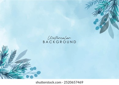 Abstract winter backround. Cold blue colors. Abstract watercolor background. Winter background vector. Hand painted watercolor