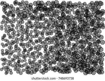 Abstract winter black and white background with snowflakes. Design element for brochure, advertisements, flyer, web and other graphic designer works. Vector clip art.