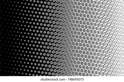 Abstract winter black and white background with snowflakes. Design element for brochure, advertisements, flyer, web and other graphic designer works. Vector clip art.