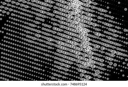 Abstract winter black and white background with snowflakes. Design element for brochure, advertisements, flyer, web and other graphic designer works. Vector clip art.