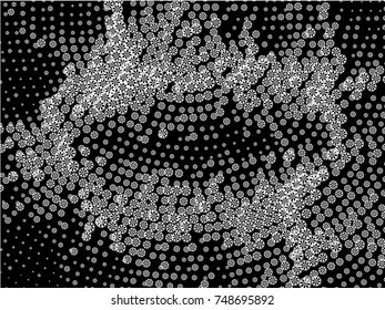 Abstract winter black and white background with snowflakes. Design element for brochure, advertisements, flyer, web and other graphic designer works. Vector clip art.