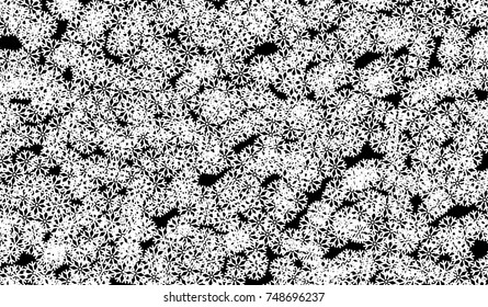 Abstract winter black and white background with snowflakes. Design element for brochure, advertisements, flyer, web and other graphic designer works. Vector clip art.
