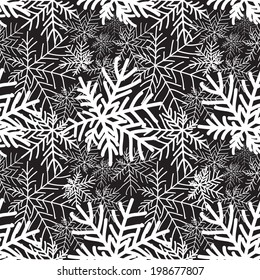 Diseño abstracto en blanco y negro sin costuras. Textura del bosque de nieve. Papel tapiz natural.