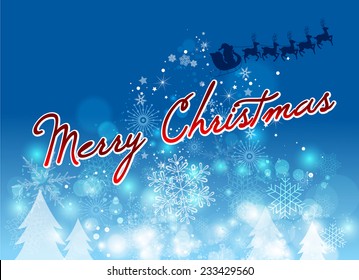 Abstract winter blue background with Christmas