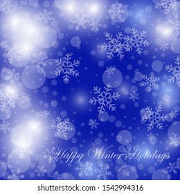 
Abstract winter blue background for new year. Snow banner design