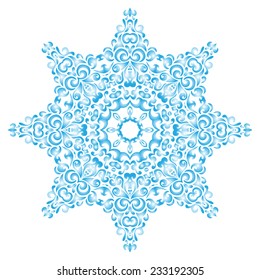 Abstract Winter Blue ethnic geometric mandala background