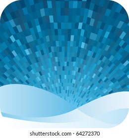 Resumen de fondo azul invernal con olas