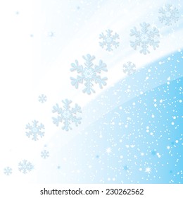 Abstract winter blue snowflakes background 
