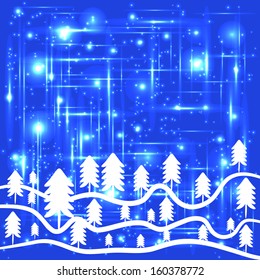 abstract winter border with christmas tree. eps 10 format