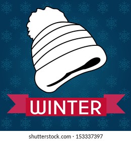 abstract winter cap on special winter background