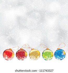 Abstract winter Christmas background with ball