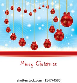 Abstract winter Christmas background with ball