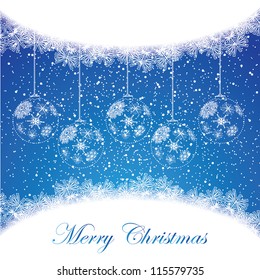 Abstract winter Christmas background with ball