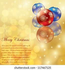 Abstract winter Christmas background with ball