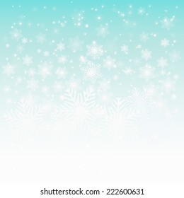 Abstract winter Christmas background with snowflakes and place for text