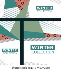 Abstraktes Winter Collection Poster Design (Vector Art)