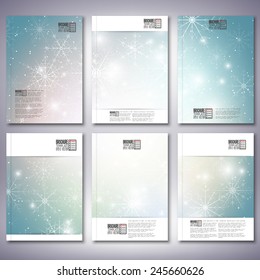 Abstract winter design background with snowflakes. Brochure, flyer or report for business, templates vector.