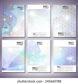 Abstract winter design background with snowflakes. Brochure, flyer or report for business, templates vector.
