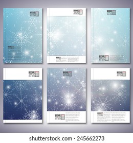 Abstract winter design background with snowflakes. Brochure, flyer or report for business, templates vector.