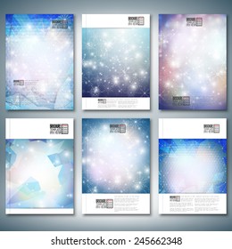 Abstract Winter Design Background With Snowflakes. Brochure, Flyer Or Report For Business, Templates Vector.