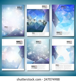 Abstract winter design background with snowflakes. Brochure, flyer or report for business, templates vector.