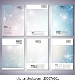 Abstract winter design background with snowflakes. Brochure, flyer or report for business, templates vector.