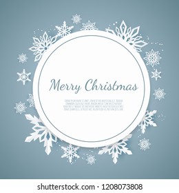 Abstract winter design with snowflakes and space for text.