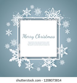 Abstract winter design with snowflakes and space for text.
