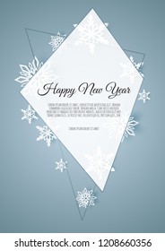 Abstract winter design with snowflakes and space for text