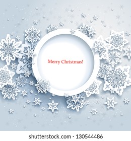 Abstract winter design with snowflakes and space for text