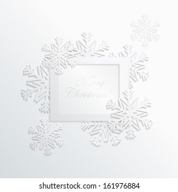 Abstract winter design with snowflakes and space for text