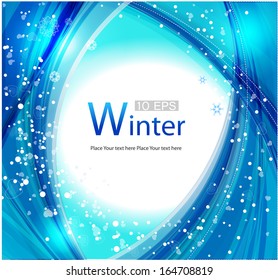 Abstract winter design with snowflakes and space for text