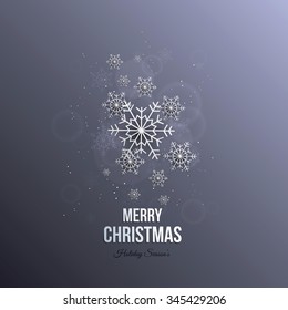 Abstract winter design with snowflakes. Vector Illustration