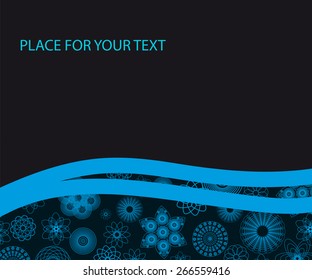 abstract winter frame with blue snowflakes for your text or presentation. ready vector template for your design   